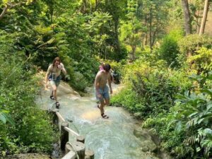 visiting the Sticky Waterfalls