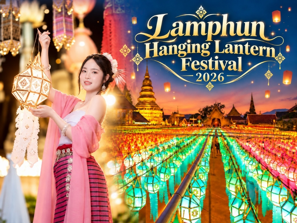 From Chiang Mai: Lamphun Hundred Thousand Hanging Lanterns Festival